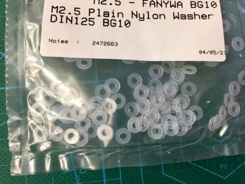 Menge flache Unterlegscheiben, natürliches Nylon, nicht leitfähiger Kunststoff, GRÖSSE & MENGE AUSWÄHLEN - Bild 5 von 15