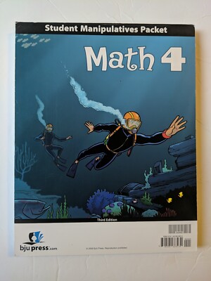 Math 4 Student MANIPULATIVES 3rd Edition BJU Complete Interactive Learning Plus