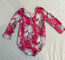 Girls Long Sleeve Metallic Dance Gymnastics Leotard Sz Medium New