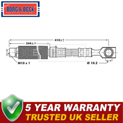 Borg & Beck Front Brake Hose Fits Vauxhall Astra Zafira Astravan Opel 90498319