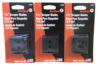 #ad #ad 3pk 3167 Red Devil 1 1 2” Scraper Blades 2ct Packs for Scraper #3140 Double Edge $17.99