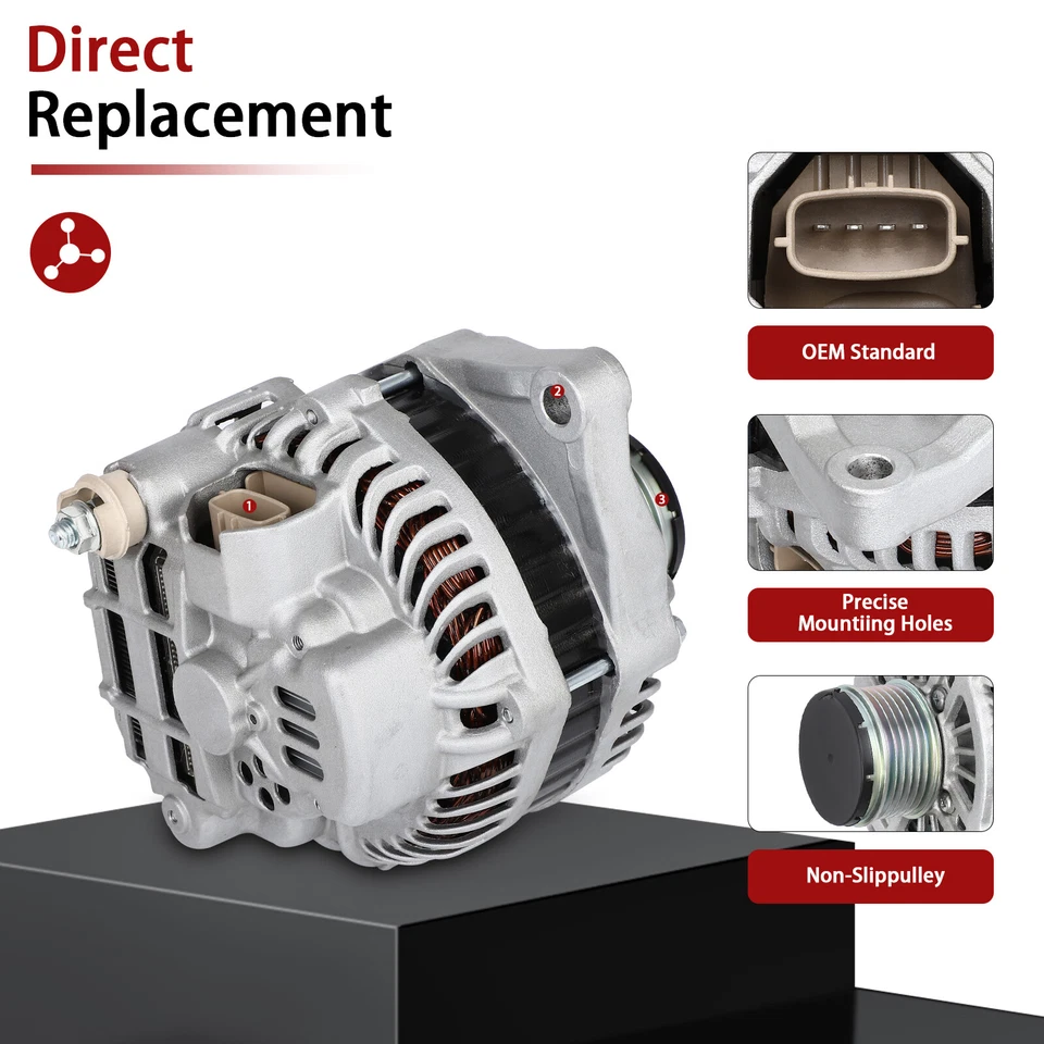For Mitsubishi Lancer L4 2.4L 2009-2010 Alternator A3TG3181 11377N A-80266 - Image 2 of 4