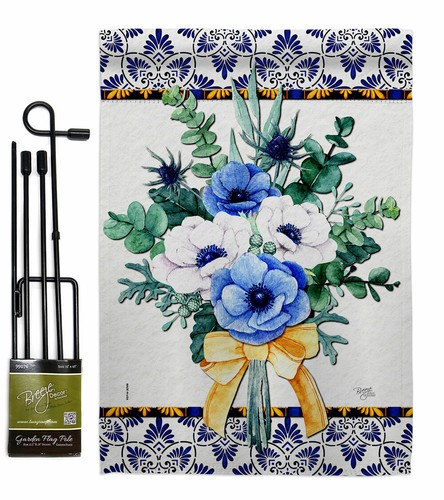 Baby Blue Bouquet Garden Flag Floral Spring Decorative Gift Yard House Banner - Picture 7 of 17