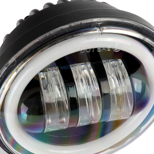 Motorcycle 4.5" LED Passing Lights Black Fog Spot lamp angle for Harley 4-1/2" - Picture 6 of 10