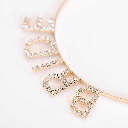Rhinestone Bride Headband Bridal Shower Bachelorette Party Headbands (Gold) - Bild 2 von 3