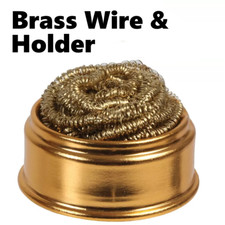 Brass Wool Sponge Ball Soldering Iron Tip Cleaning Wire Holder Nozzle Cleaner UK