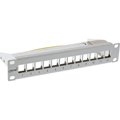 InLine  10 zoll Patchpanel Leerblech 12x für Keystone Module 1HE RAL7035 grau