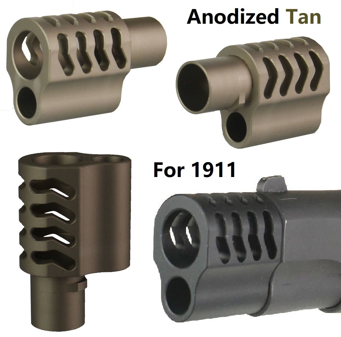 BCМ　ライフル Full Size 1911 .45 ACP Muzzle Brake Compensator, B Style