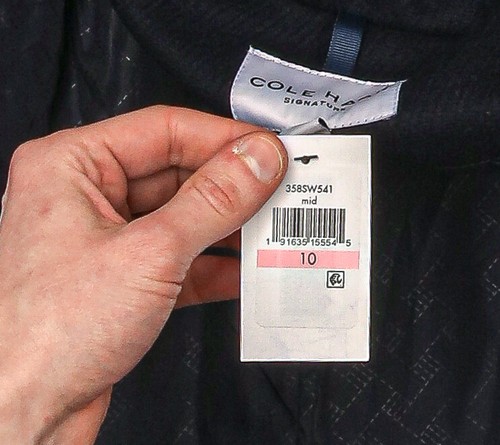 Cole Haan Signature Wool Blend Twill Midnight Navy Blue Duffle Jacket, Size 10 - Picture 5 of 5
