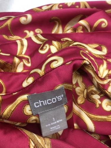 Chicos Womens Size 1(8/10) Long Sleeve Button Ornate Scroll-Print Tunic - Picture 6 of 7