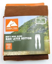 Ozark Trail Men’s Wool Blend Base Layer Bottom XL (40-42) Cognac Brown (C6)