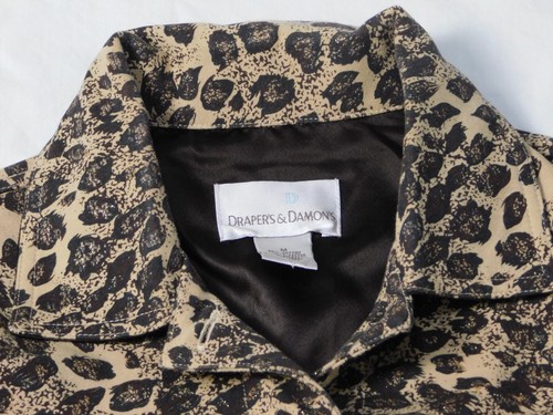 Drapers & Damons Women’s Med. Animal Print Brown Jacket/Shacket Glitter design - Picture 5 of 10