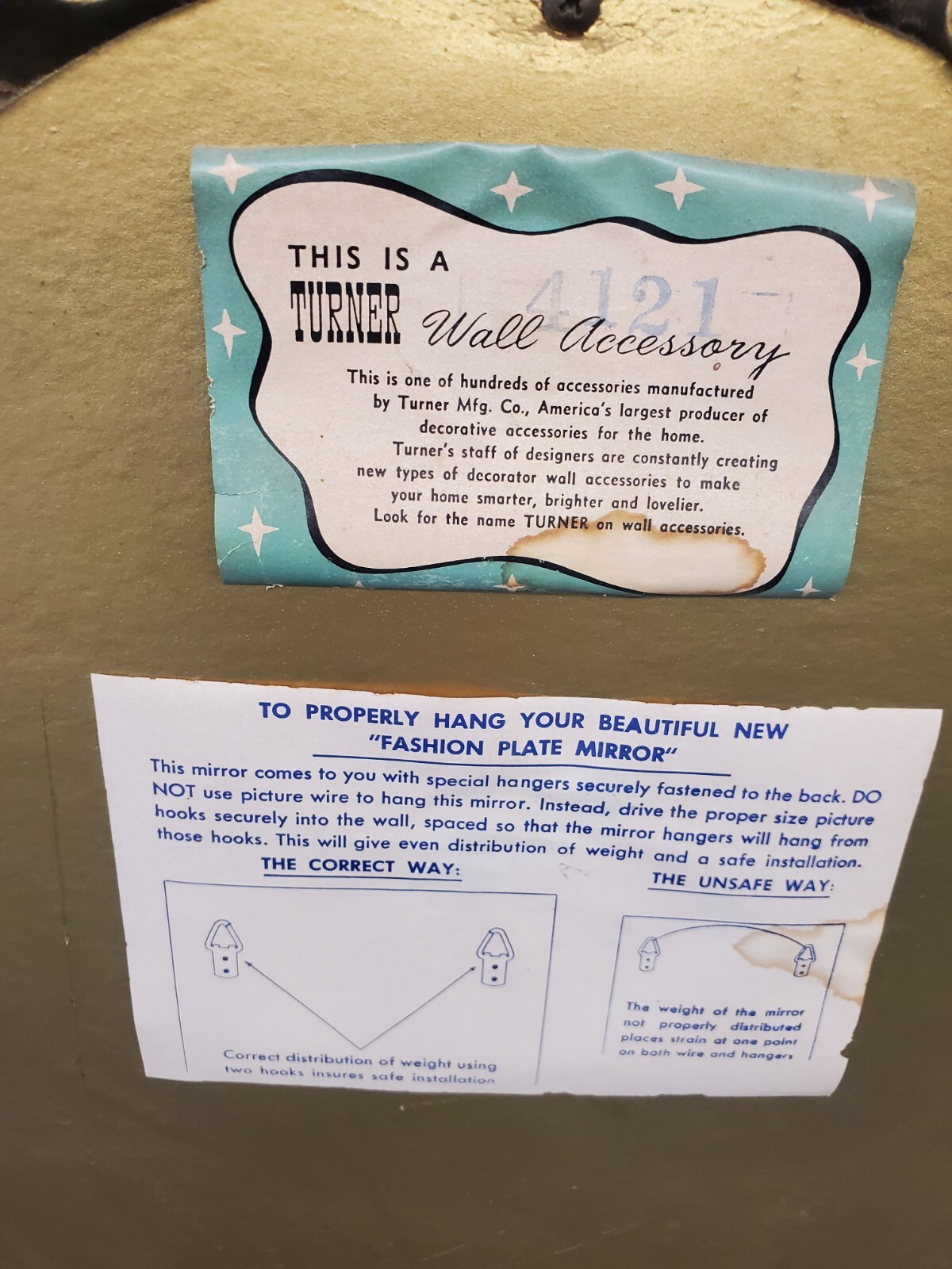 Vintage Turner Framed Wall Fashion Plate Mirror eBay