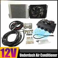12V Single Cool A/C Kit Universal Underdash Air Conditioner Electric Compressor