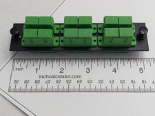 Fiber Panel 6 SC APC Duplex Singlemode Adapters Green 12 ports SM
