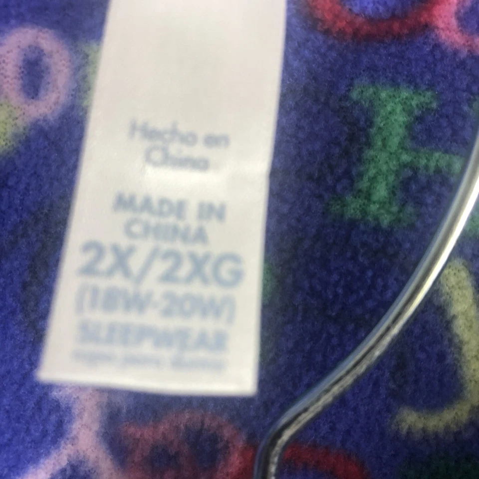 Conjunto de pijama para mujer Simply Basic multicolor Ho Ho Ho Happy Holidays Joy Top pantalones Foto 2 de 4