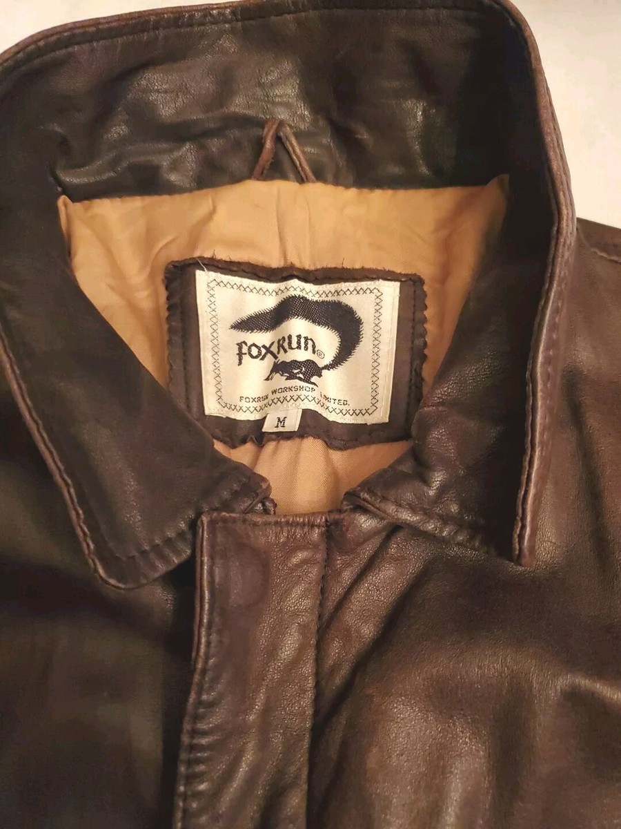 Vtg. Fox Run Limited Brown 100% Leather Bomber Jkt 80'S Vtg. Fox Run Limited Brown 100% Leather Bomber Jkt 80'S