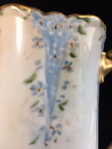 (4 Piece) 1984 Handpainted France(?) CHOCOLATE/TEA SET with Soft Blue - Picture 3 of 12