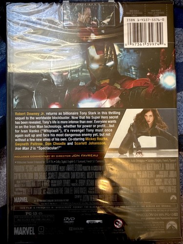 Iron Man 2 (DVD, 2010) Robert Downey Jr. -Scarlett Johansson-New - Picture 2 of 2