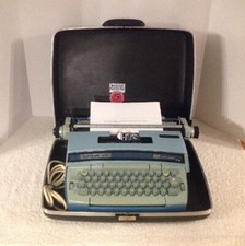 BLUE Coronet Super 12 SCM SMITH CORONA Blue Electric Typewriter w/ Case thumbnail