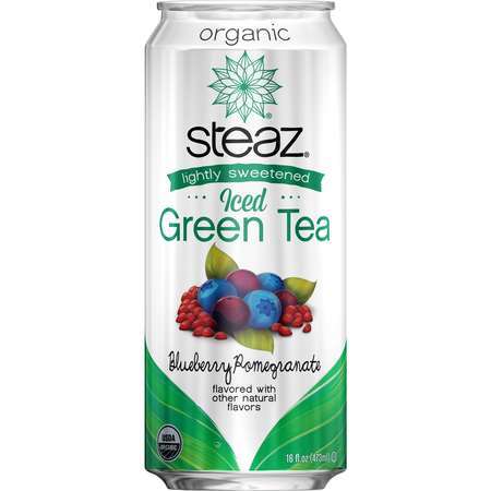 STEAZ 093006 Steaz Organic Iced Tea Blueberry Pomegranate 16 oz., PK12