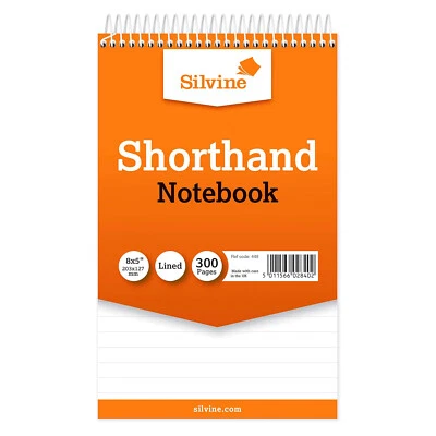 300 Page Silvine Reporters Notepad Flip - Quality 75 GSM Spiral - Notebook 8 x 5