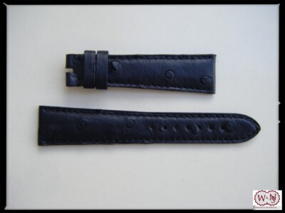 Cinturino in Struzzo Nero per Jager Le Colutre Reverso 19/16-17/16