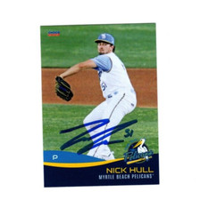 Nick Hull 2023 Myrtle Beach Pelicans signed autograph baseball card Edmonds WA f