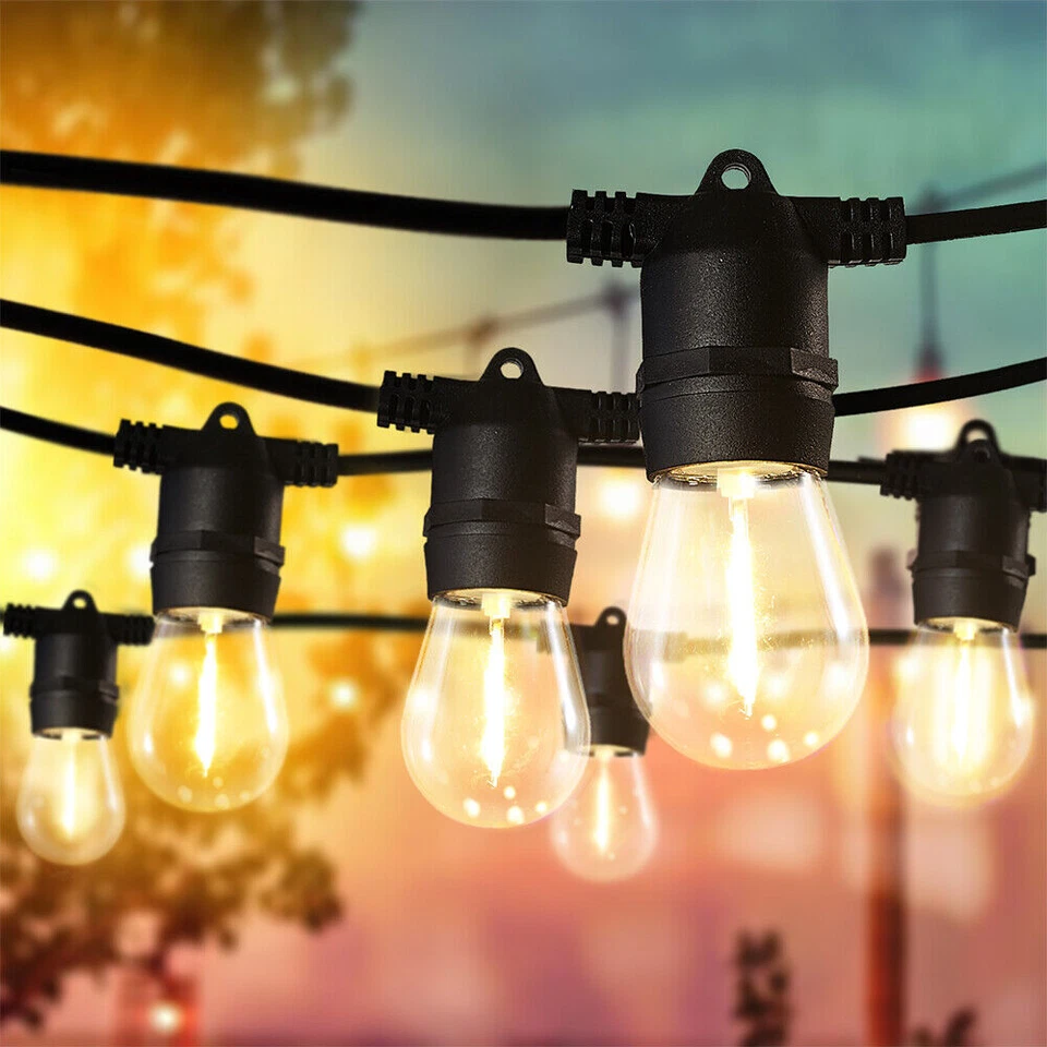 Outdoor String 27/48/96FT Lights LED Lights IP65 Connectable Patio Yard Garden  - Image 2 of 4