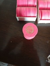 160 Paulson Starburst Poker Chips PINK  &ndash; Mixed Used Condition