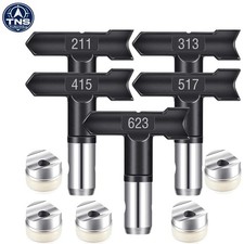 Airless Paint Sprayer Tips Set 5 Pieces 211 313 415 517 623 Reversible Nozzle...