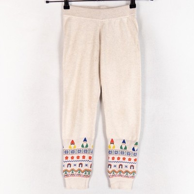 Hanna Andersson Girls Knit Leggings 8 Cream Gnome Fair Isle Christmas Sweater