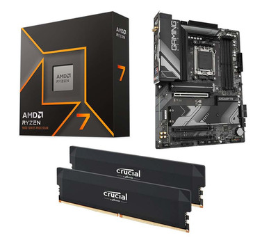 AMD Ryzen 7 9700X, Gigabyte B650 Gaming X AX v2, Crucial Pro 32GB 