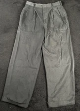 Corbin OTC Weather Washed Twill Pants Mens 33 Black Pleated Cuffed Dress Slacks