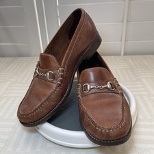 COLE HAAN Size 8B Kellie Brown Gold Leather Horsebit Loafer Flats F6333 W/ Box