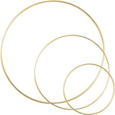 3 Pack Large Metal Floral Hoop Wreath Macrame Gold Hoop Rings 6 Inch8 Inch10 ...