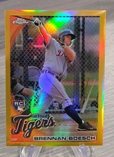 Brennan Boesch 2010 Topps Chrome Gold Refractor /50 Rookie #182 Detroit Tigers