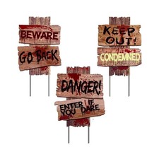 Halloween Decorations, 3 Pack 15" x 12" Yard Signs Stakes Props Outdoor Decor...