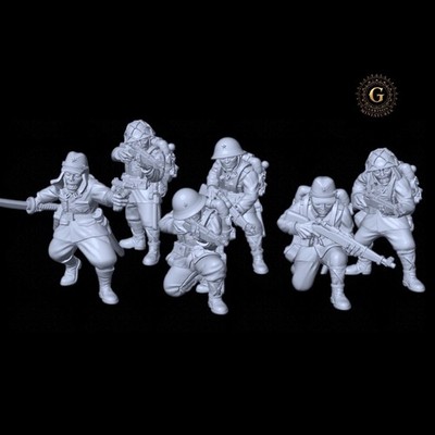 WW2 Japanese Infantry Riflemen & Officer 28mm 1/56 for Wargames and ...