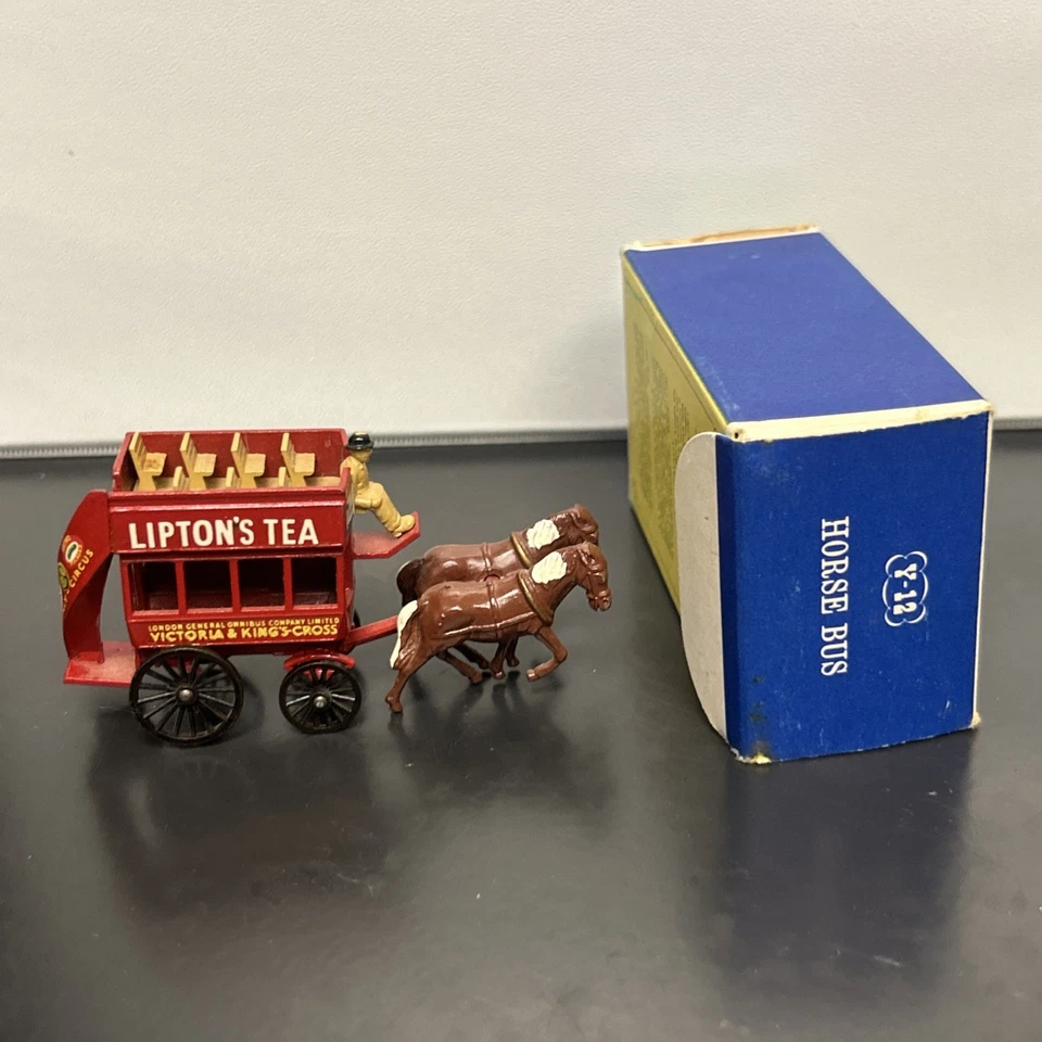 MATCHBOX MODELS Of YESTERYEAR Y-12 HORSE BUS LIPTON TEA In Original Box MINT WOW - Image 3 of 4