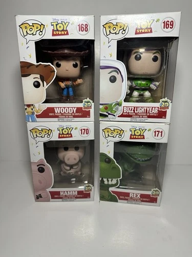 Funko Pop Toy Story 20th Anniversary Set: Woody; Buzz, Ham, Rex