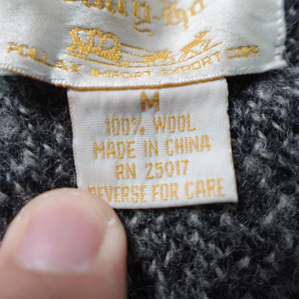 Tally-ho Cardigan Sweater Womens Medium Gray Fair Isle Nordic Grandma Outdoor - Image 3 of 4