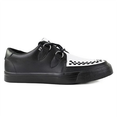 TUK Footwear Herren Damen Spitz Creeper Sneaker Schwarz Weiß Leder Schuhe