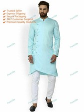 Indian Cotton Mens Shirt Long Sleeve Kurta Loose Shirt Mens Lounge