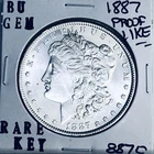 1887 BU GEM MORGAN SILVER DOLLAR UNC MS+++ U.S. MINT RARE COIN 8870