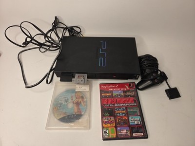 Sony PS2 Fat Console Bundle 1 Controller 2 Memory Cards & 2 Games Tested