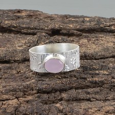 Valentines Deal Rose Chalcedony Band Statement Fine Ring Jewelry Sterling Silver