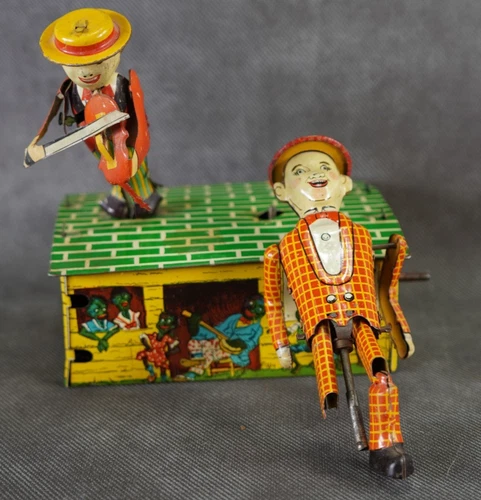 Marx Parts Lot Jazzbo Jim Song & Danceman Tin Litho Wind Up Not Working #W29