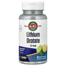 KAL Lithium Orotate Lemon Lime Natural Flavor 90 Micro Tablets Vegetarian