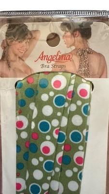 Angelina Fabric Bra Straps Transform Bras & Halter Tops Polka Dots Green+White